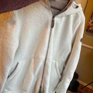 Cozy White Teddy Sherpa Zip-Up jacket